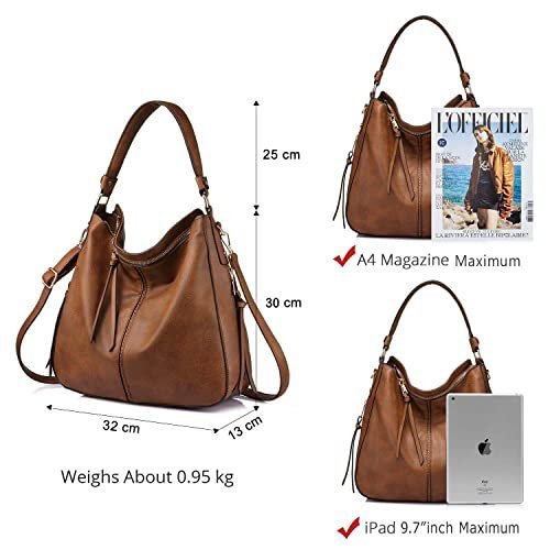 INOVERA Faux Leather Women Handbags Shoulder Hobo Bag Purse With Long Strap