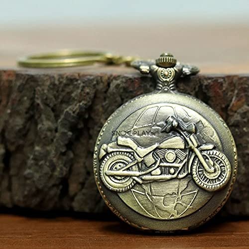 exciting Lives – Vintage Motorbike Pocket Watch Keychain – Gift for Birthday, Anniversary, Valentines Day, for Valentine, Christmas Day – for Brother, Boyfriend, Friend – Keyring