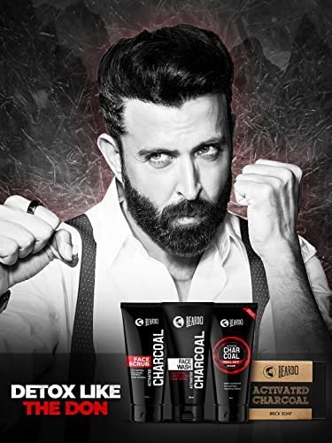 Beardo Charcoal 4-in-1 Giftset for Men | Complete Face & Body kit, pack of 4 (Facewash, Peel-off mask, Scrub, Soap) | Best Gift For Men | Gift for Husband